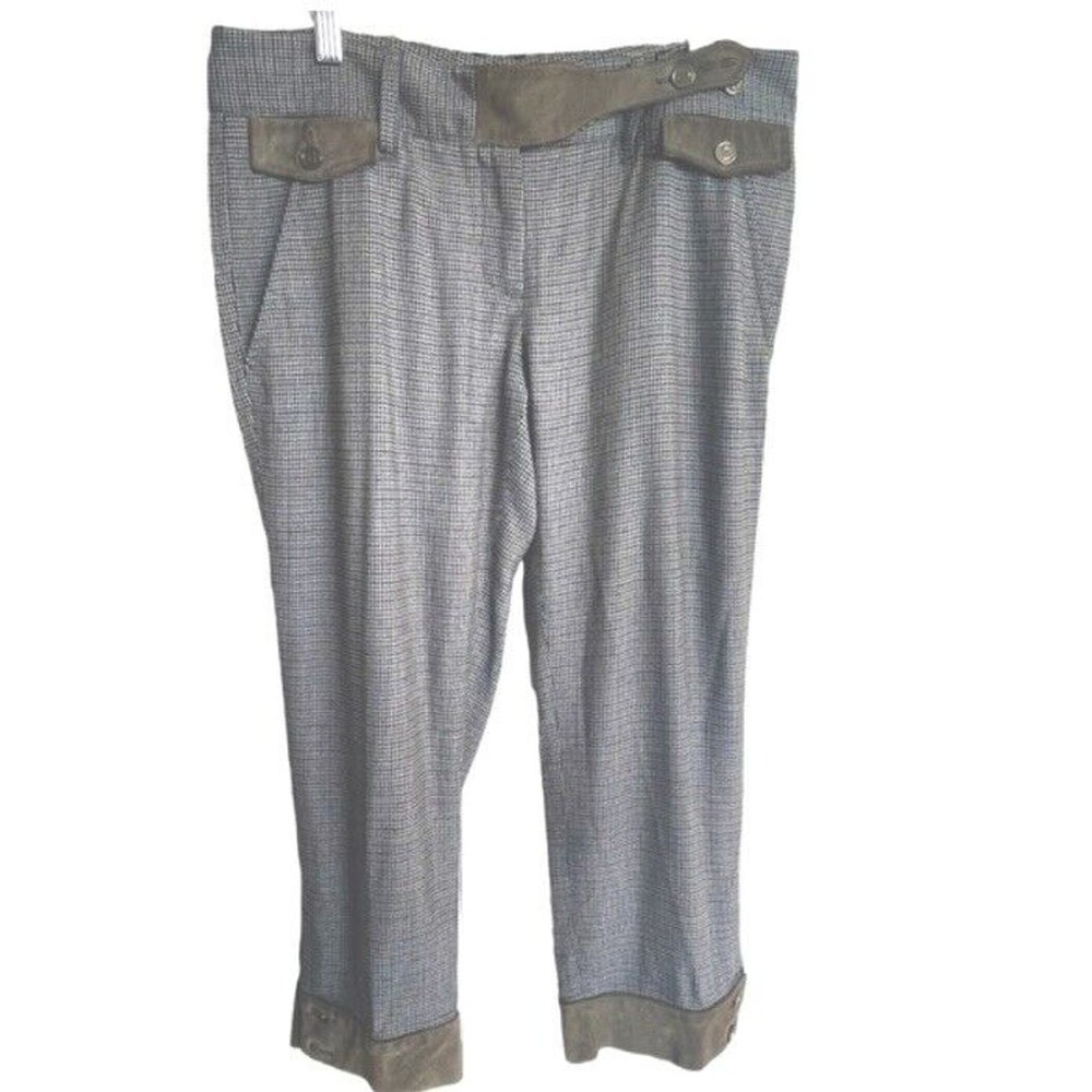 dolce & gabbana y2k Plaid Green/tan Calf Suede Logo Capri spring casual $800